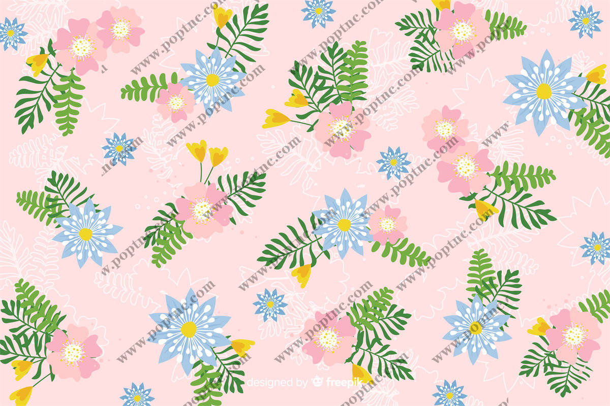 春日花卉图案服装印花面料设计