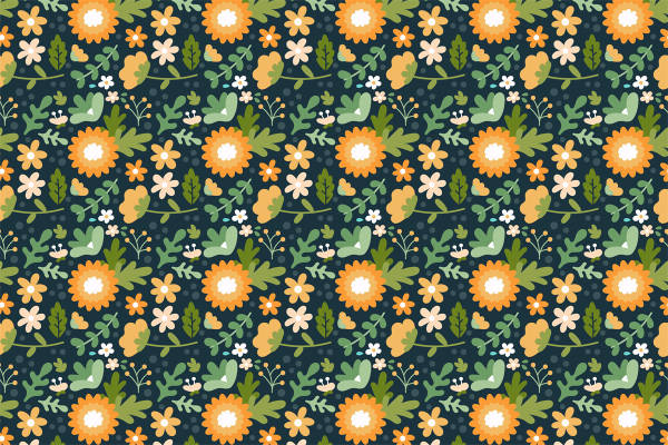 春日田园风面料印花：清新自然服装印花设计