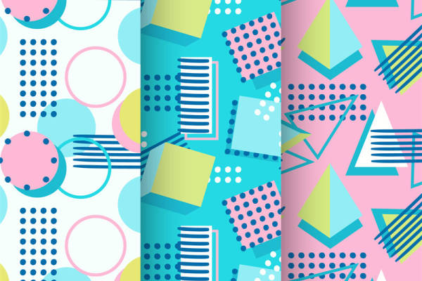 时尚多彩几何图案服装印花面料设计