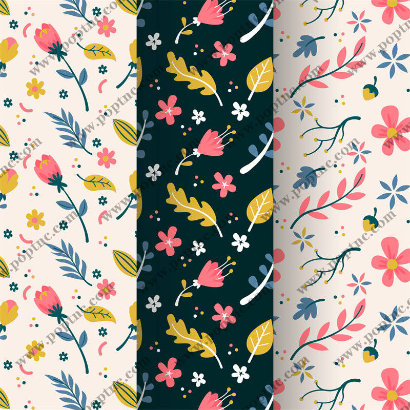 春日花卉图案面料印花,打造清新自然风格服装印花