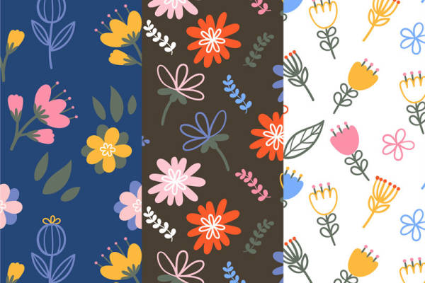 春日花卉图案面料印花：时尚服装印花设计