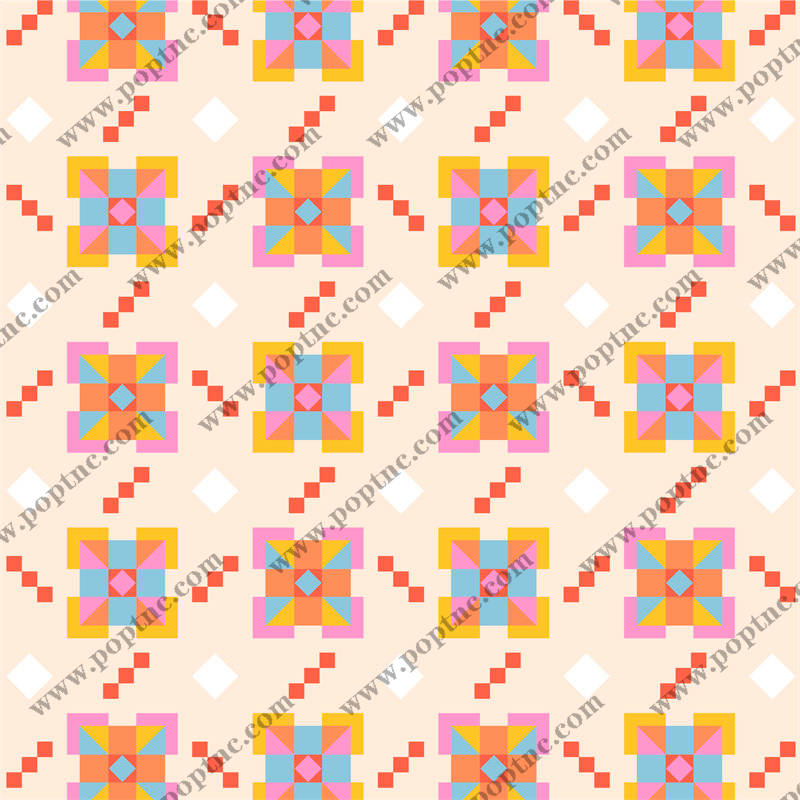 复古几何图案面料印花,为服装增添活力色彩