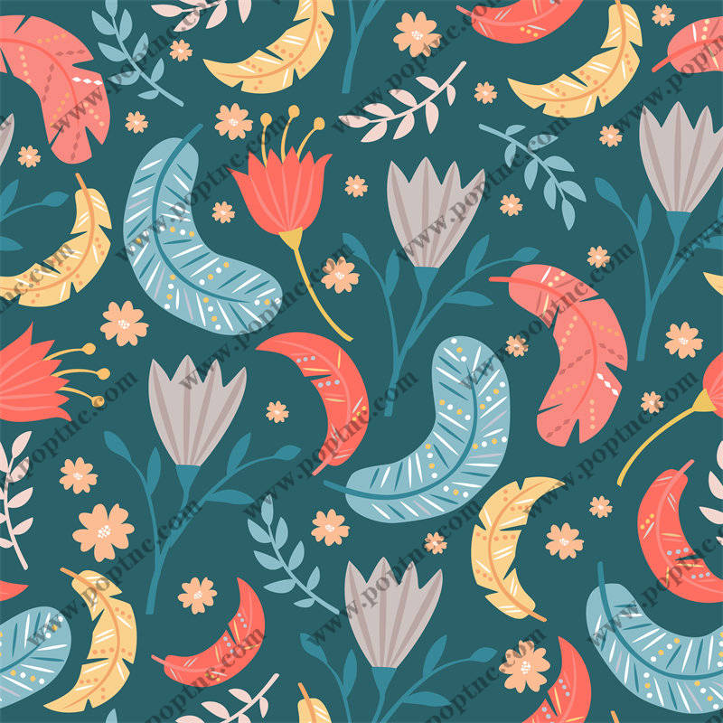 春日花卉图案服装印花面料,自然风格时尚设计