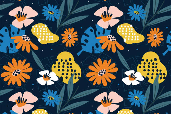 时尚花卉图案服装印花：春日花园的活力展现