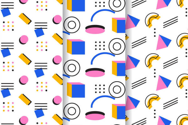 现代抽象几何图案服装印花面料设计