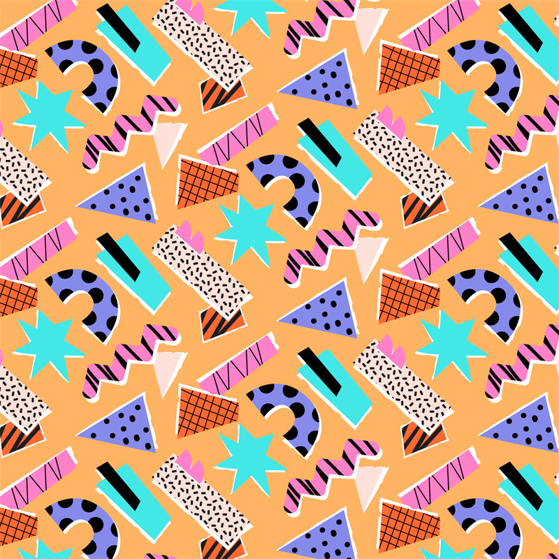 活力四射的几何图案面料印花，点亮你的服装