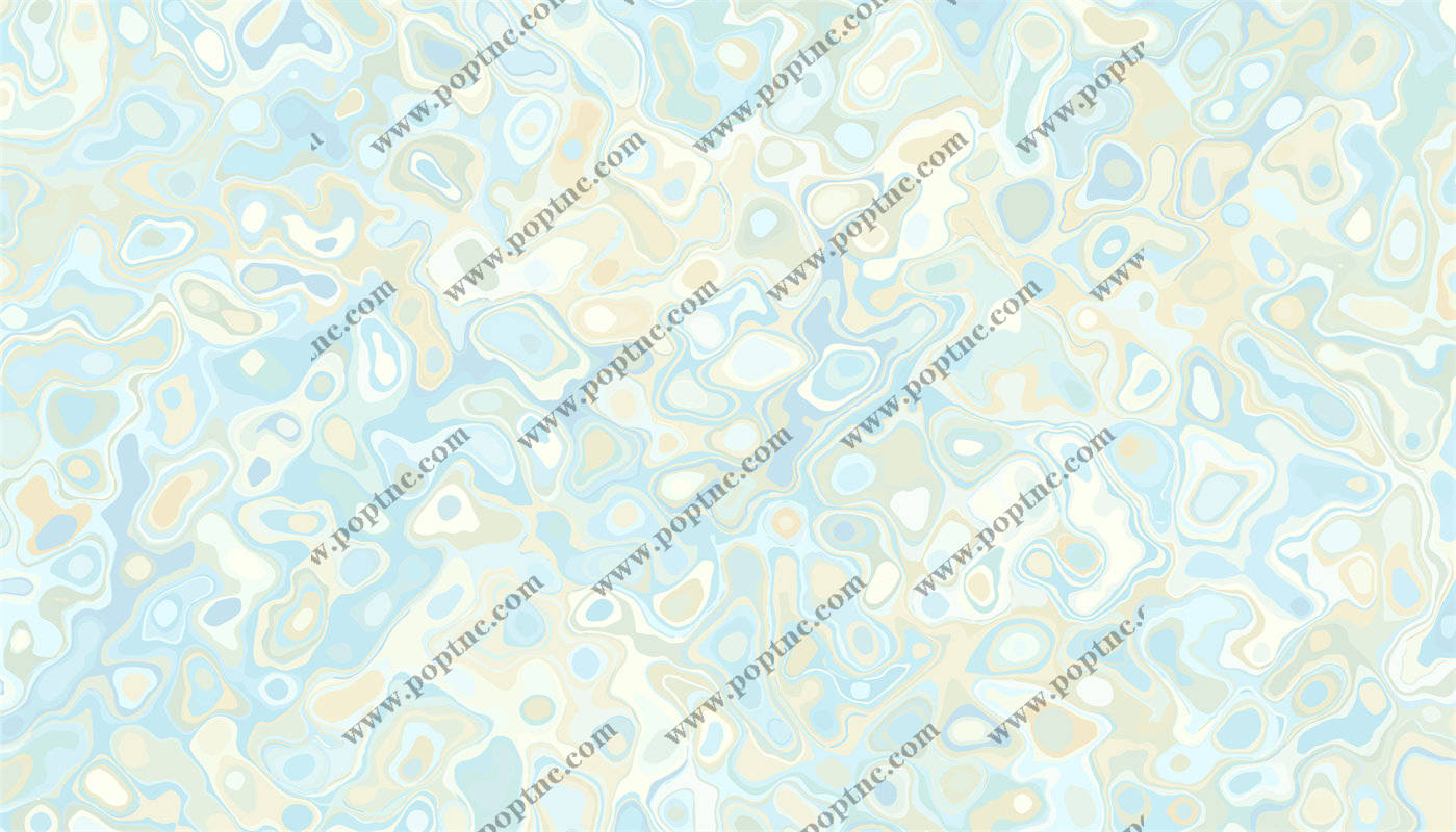 柔和色调水波纹面料印花,夏日清新服装印花设计