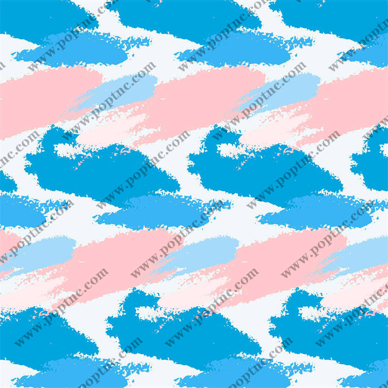 清新抽象蓝色粉色服装印花面料设计