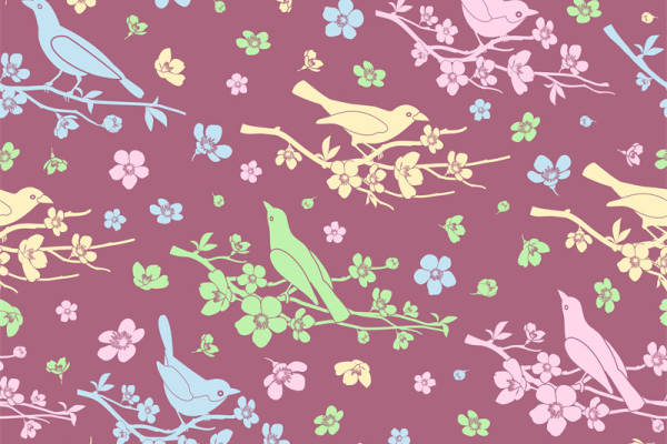 春意盎然的小鸟与花朵面料印花,为服装增添自然之美