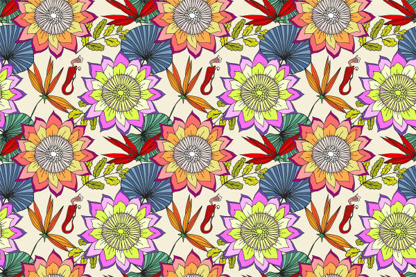 春日花卉图案面料印花,点亮你的服装印花设计