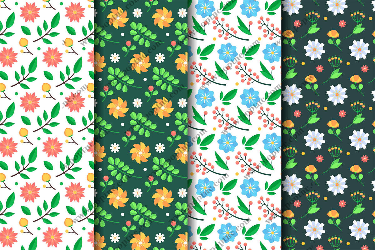 春日田园风面料印花:多彩花卉图案服装印花设计