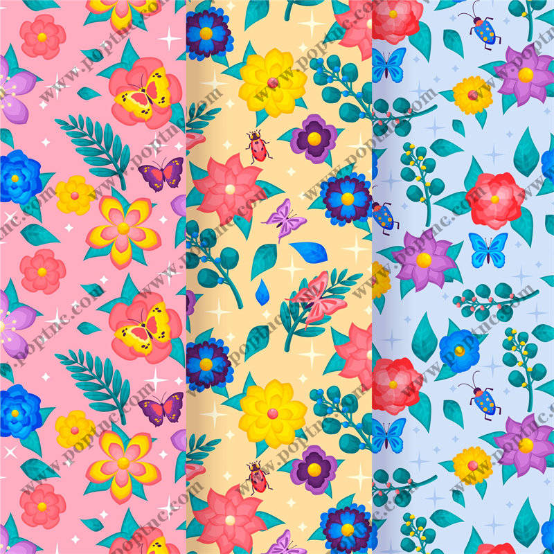 春日花园系列:多彩花卉服装印花面料设计