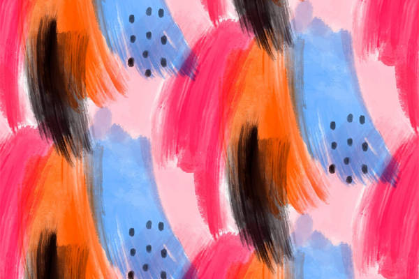 活力四射的抽象艺术服装印花面料设计