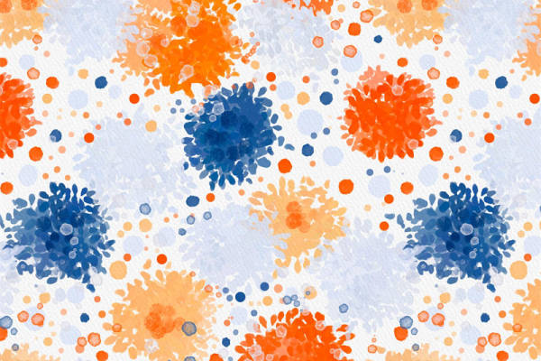 活力四射的水彩泼墨服装印花面料设计