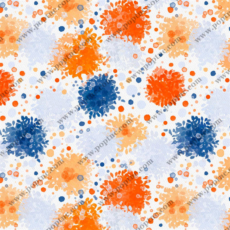 活力四射的水彩泼墨服装印花面料设计