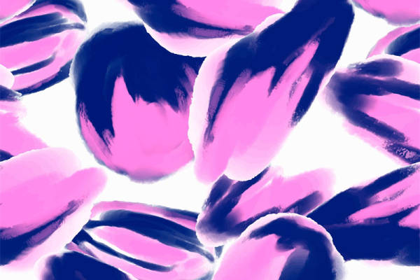 时尚粉色与黑色抽象图案面料印花服装