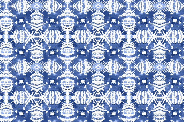 经典蓝白色调的民族风面料印花,展现独特服装印花魅力