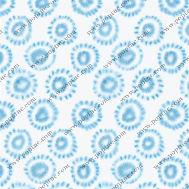 清新淡雅蓝色花卉面料印花服装设计