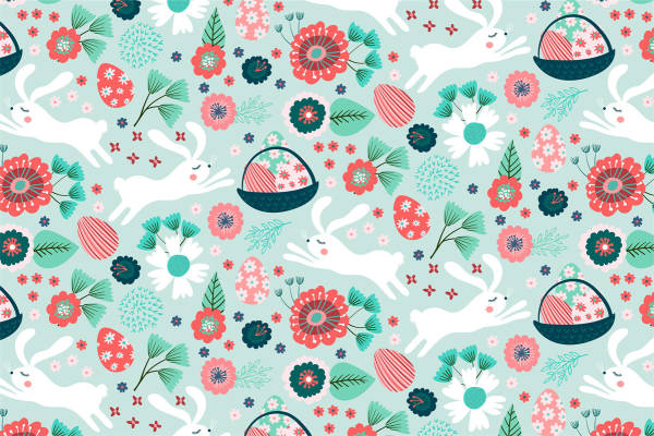 春日花园风格面料印花 清新自然服装印花设计