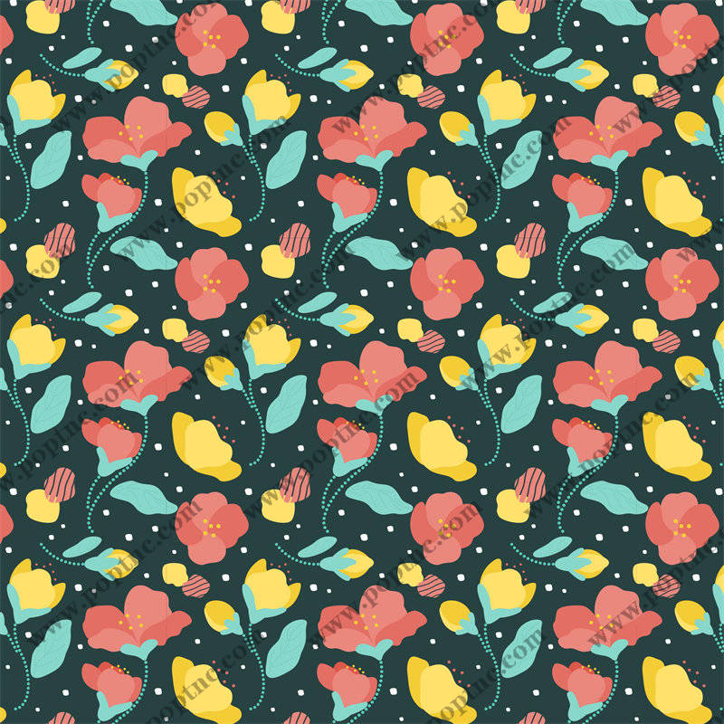 春日花园:多彩花卉图案服装印花面料