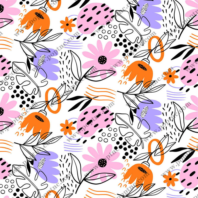 春日活力花卉图案服装印花面料设计