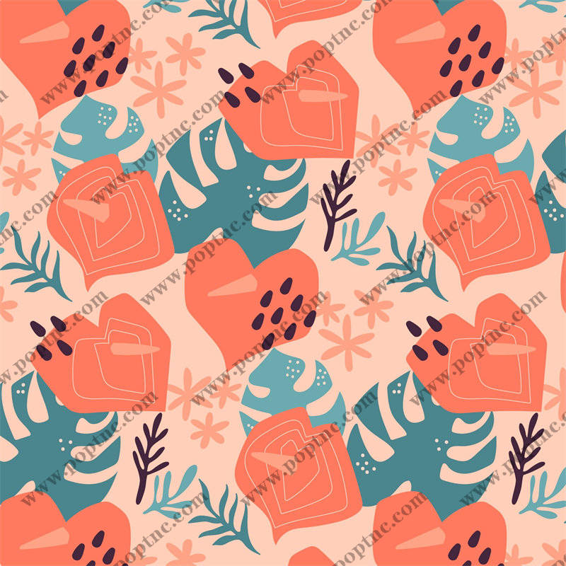 春日清新风格服装印花面料:花卉与信封的浪漫邂逅