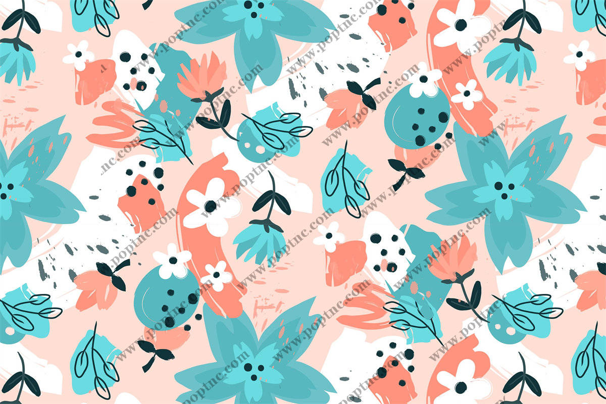 春意盎然的花卉图案服装印花面料设计