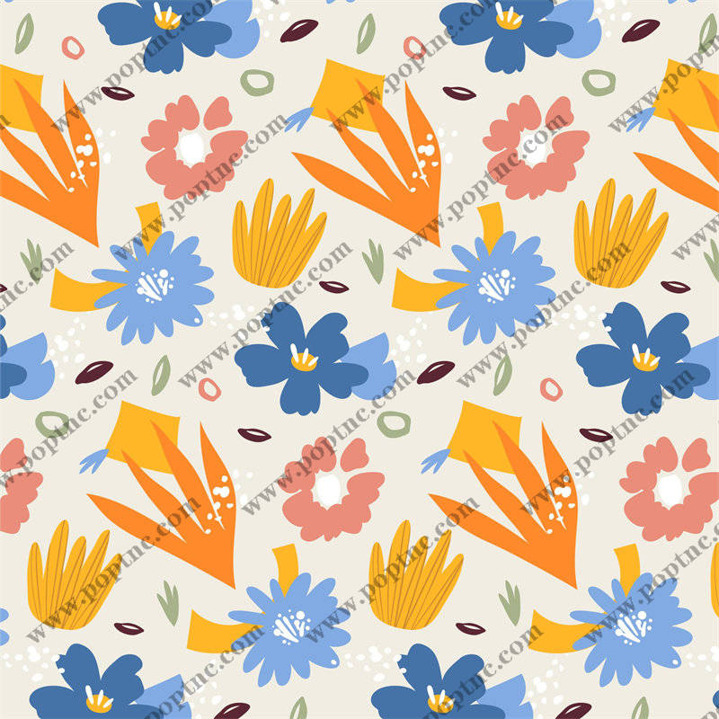 春意盎然的花卉图案服装印花面料设计