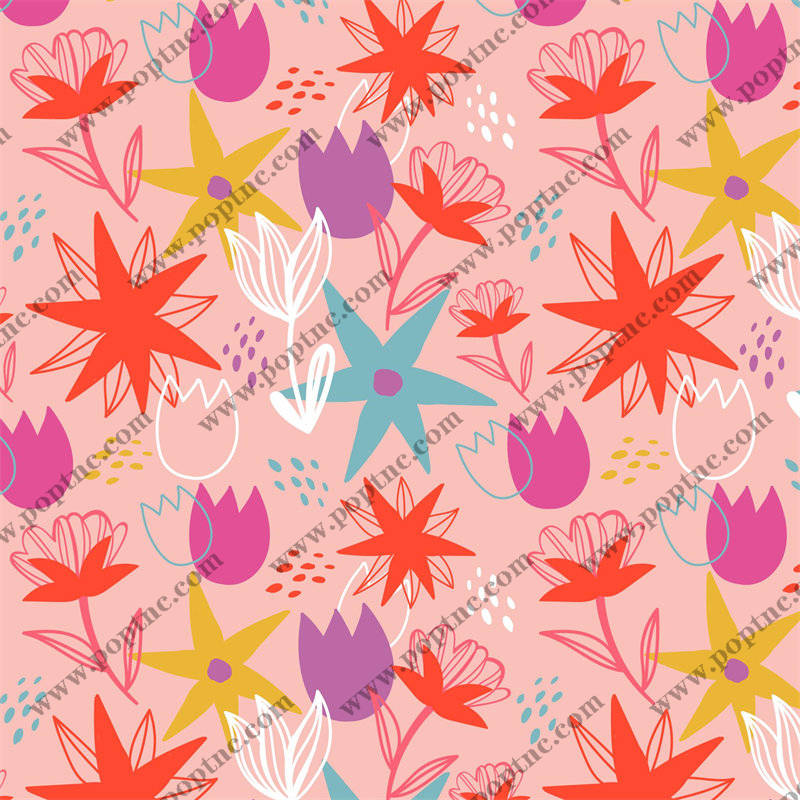 春日花卉图案服装印花面料:活力与色彩的完美融合