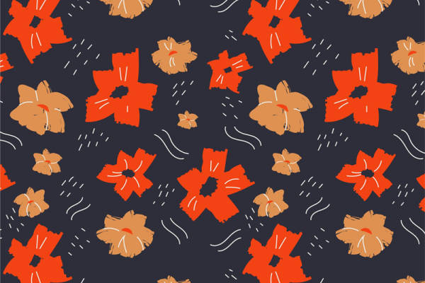 时尚秋日花卉面料印花：温暖色调的服装印花设计