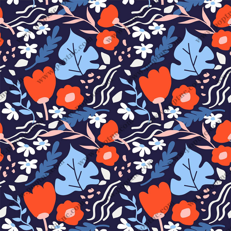 春意盎然的花卉图案服装印花面料设计