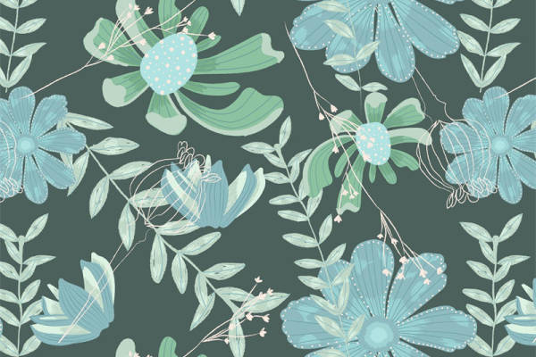 春日清新花卉图案面料印花服装印花设计