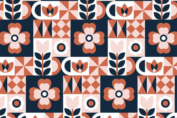 复古风格花卉图案面料印花,打造经典服装印花设计