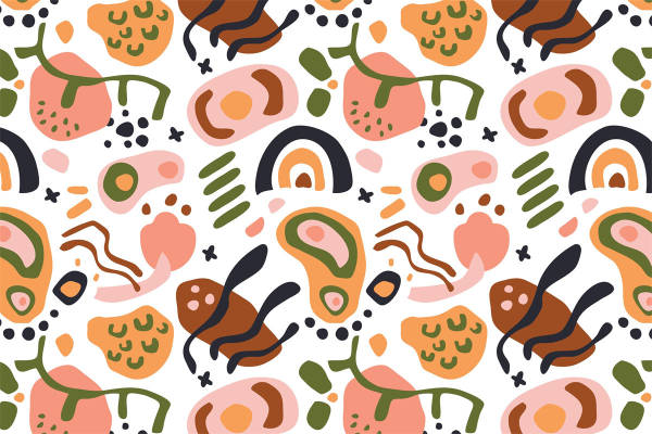 2024年新款抽象艺术面料印花，时尚服装印花设计