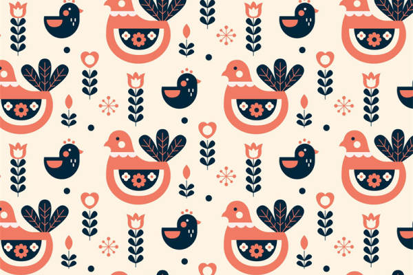 春意盎然的鸟与花面料印花服装，展现自然之美