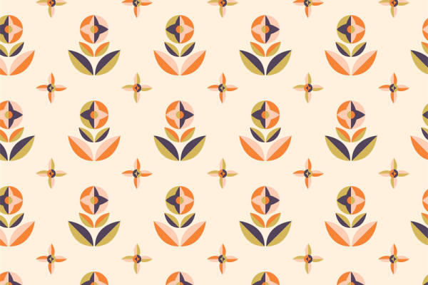 时尚复古风格服装印花：经典几何图案面料印花设计