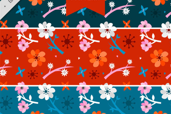 春日花卉图案服装印花：活力四射的面料印花设计