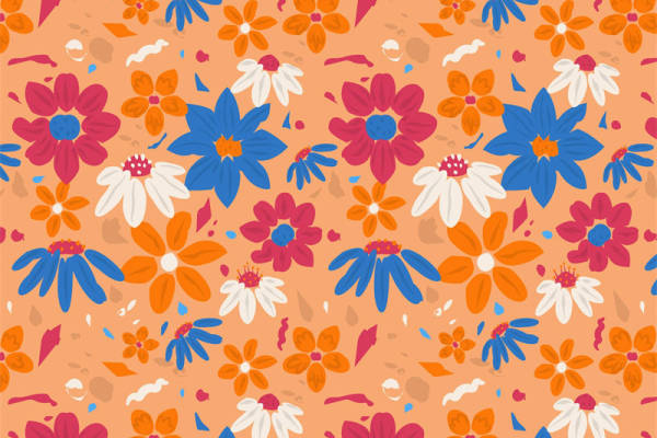 春日活力花卉图案服装印花面料推荐