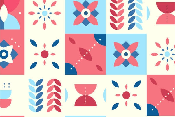 春日清新花卉图案服装印花面料设计