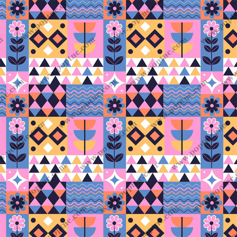 探索充满活力的几何花卉服装印花面料