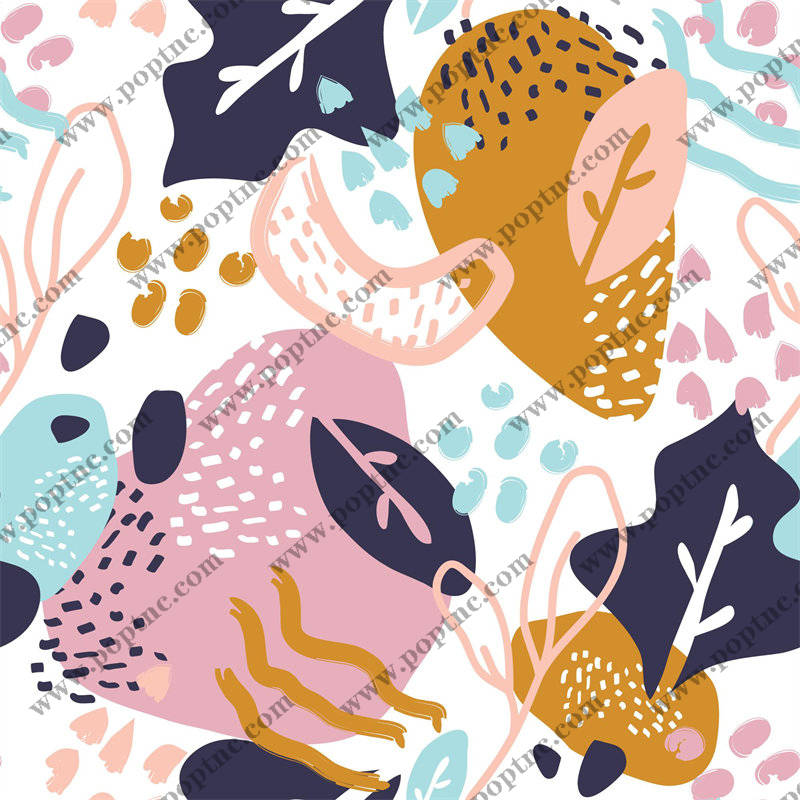 抽象艺术风格面料印花:时尚服装印花设计新趋势