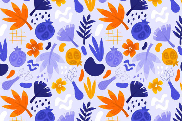 秋季风格多彩水果图案面料印花服装印花设计