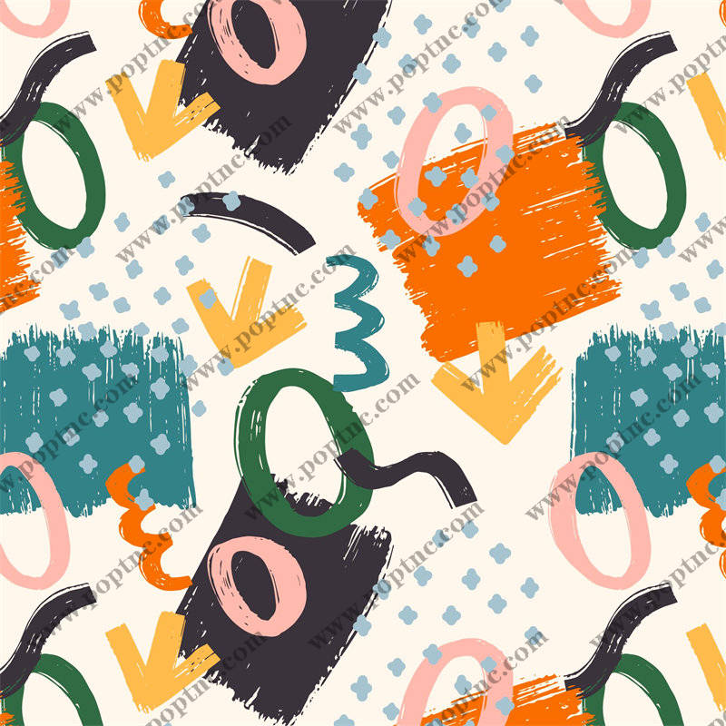 活力四射的抽象艺术服装印花面料设计