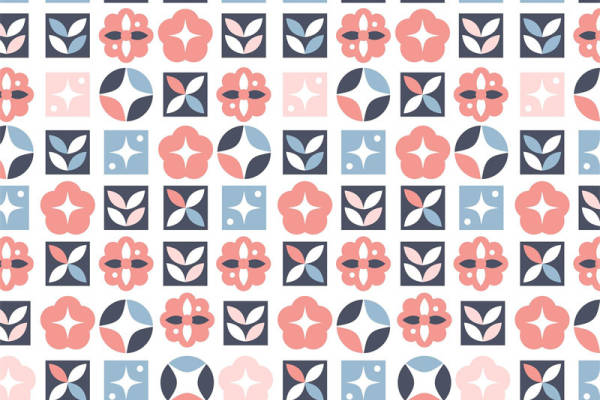 探索春日色彩:柔和色调的几何图案服装印花