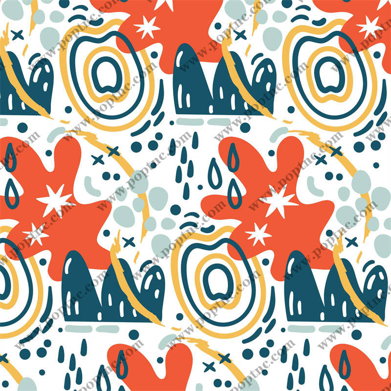 活力四射的抽象图案服装印花面料设计