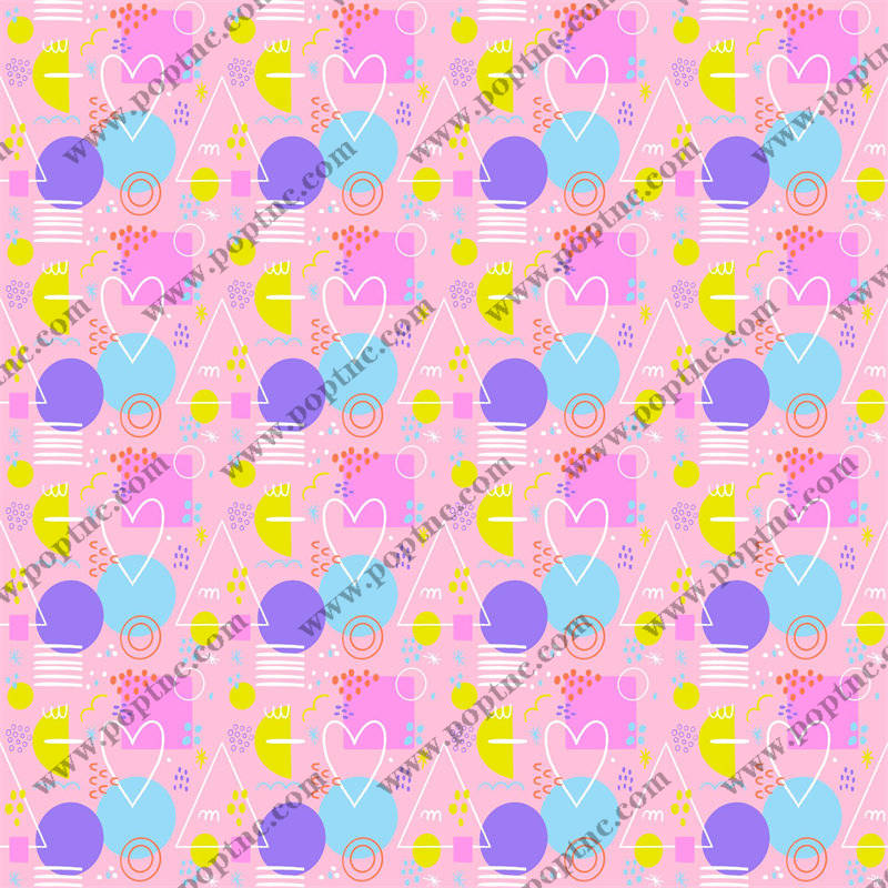 春日浪漫心形图案面料印花服装印花设计