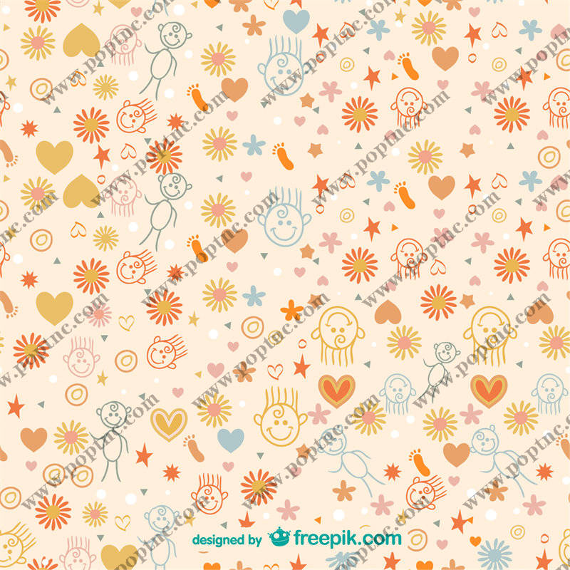 可爱卡通动物与花卉图案服装印花面料