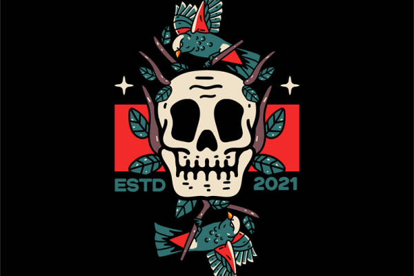 独特骷髅头裁片印花服装，展现个性与时尚的完美结合