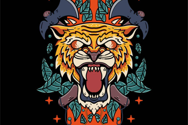 独特风格老虎头裁片印花服装，展现个性魅力