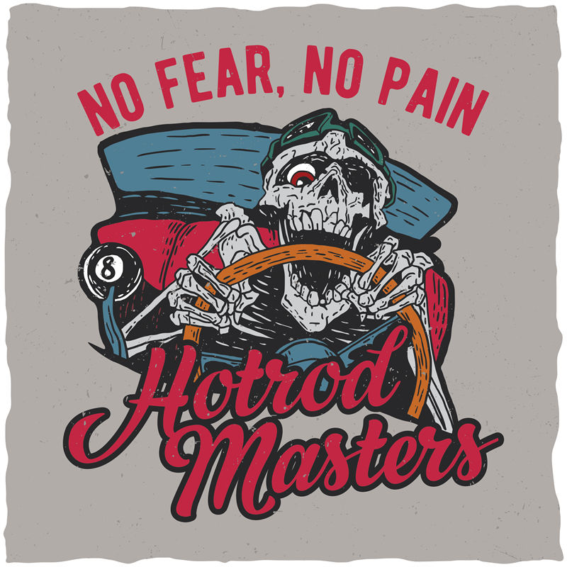 无畏无惧的Hotrod Masters裁片印花服装印花设计